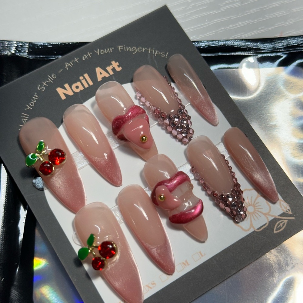 Pink and Red Nail Art Set